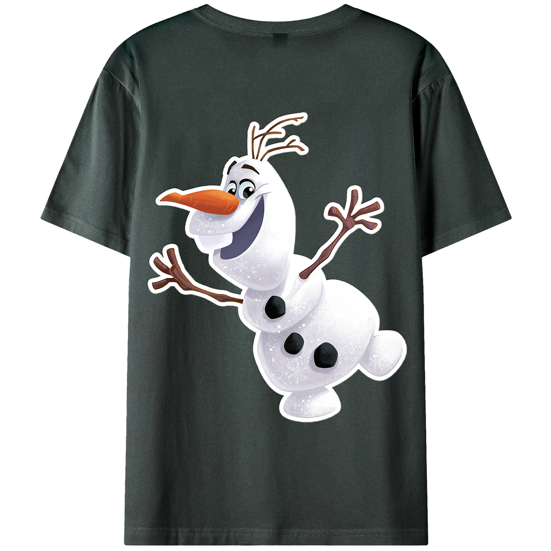 （画像用） アナと雪の女王 アンナ エルサ Frozen Anna Elsa 綿100％ メンズ半袖Tシャツ（バックプリント） 通気性